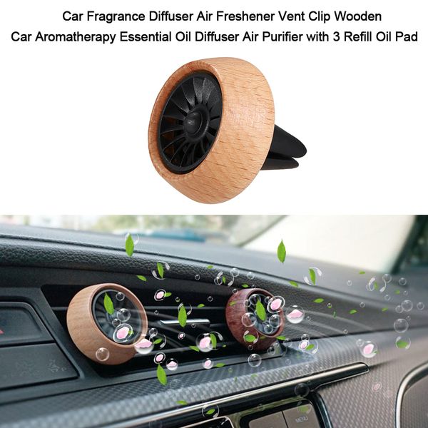 fragrance diffuser air freshener car vent clip wooden car essential oil diffuser air purifier with 3refill oil pads
fragrance diffuser air freshener car vent clip wooden car essential oil diffuser air purifier with 3refill oil pads