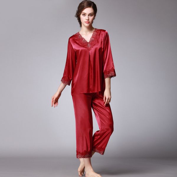 women silk summer lingerie autumn pijiama satin long sleeve pants pajamas gown korean two piece pajama sets pink sleepwear, Black;red
women silk summer lingerie autumn pijiama satin long sleeve pants pajamas gown korean two piece pajama sets pink sleepwear, Black;red