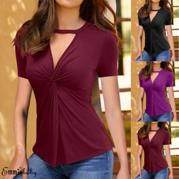 new women summer lace-up short sleeve stretch slim deep v-neck chocker t-shirt plus size, White
new women summer lace-up short sleeve stretch slim deep v-neck chocker t-shirt plus size, White