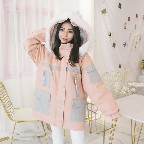 2019 fur collar women thick warm long parkas outwear polar bear embroidery white patch female winter jackets design, Black
2019 fur collar women thick warm long parkas outwear polar bear embroidery white patch female winter jackets design, Black