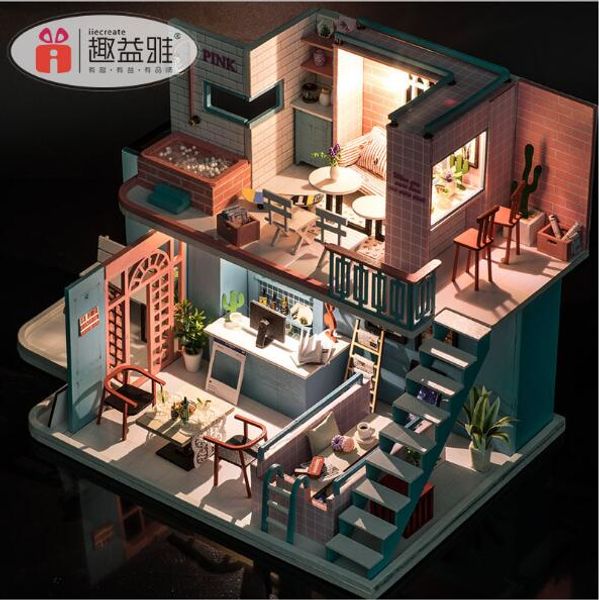 big size diy doll house wooden miniatura doll houses miniature dollhouse toy with furniture birthday gift k034 pink coffee shop
big size diy doll house wooden miniatura doll houses miniature dollhouse toy with furniture birthday gift k034 pink coffee shop