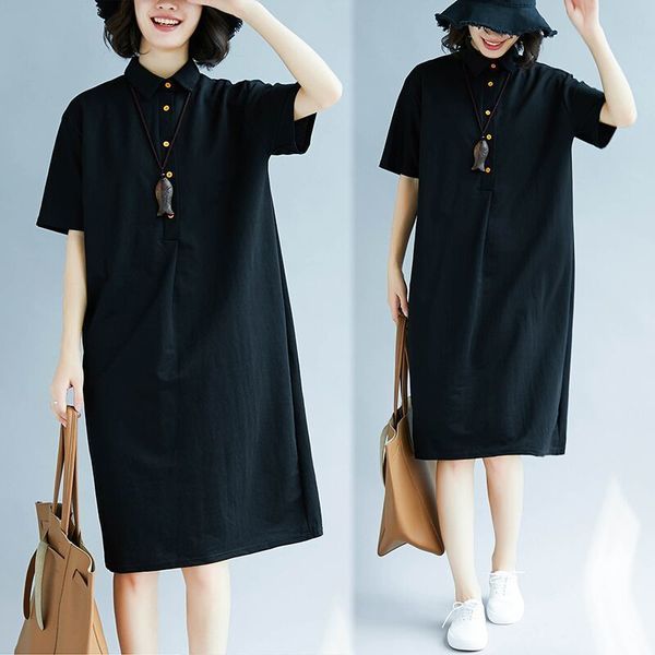 summer wear 2019 school wind lead easy solid color lapel short sleeve dress woman will code t pity skirt, Black;brown
summer wear 2019 school wind lead easy solid color lapel short sleeve dress woman will code t pity skirt, Black;brown