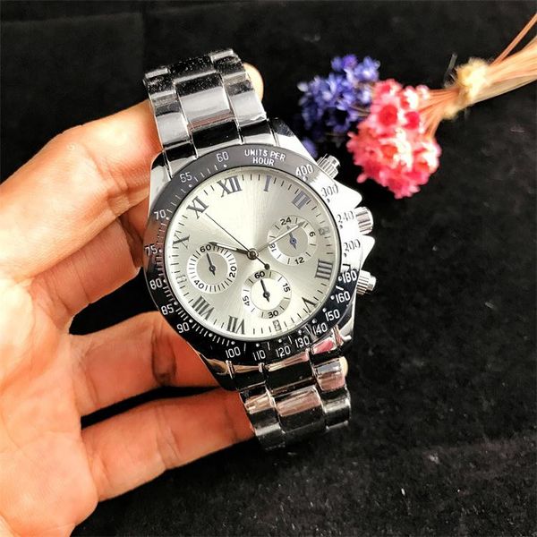 fashion large dial men's quartz xxtches fake 3-eye roman alphabet dial style metal steel band men's quartz xxtches wholesale x, Slivery;brown
fashion large dial men's quartz xxtches fake 3-eye roman alphabet dial style metal steel band men's quartz xxtches wholesale x, Slivery;brown