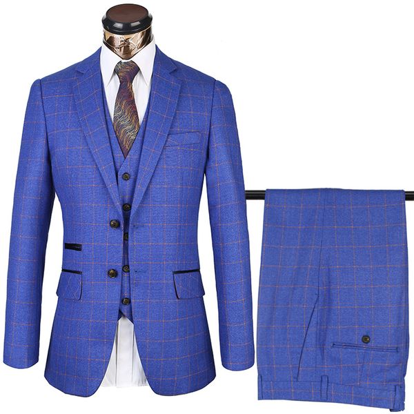 men's suits & blazers 2021 royal blue men plaid wedding for casual fashion jacket pant vest 3pieces euro size 46-56 stock, White;black
men's suits & blazers 2021 royal blue men plaid wedding for casual fashion jacket pant vest 3pieces euro size 46-56 stock, White;black