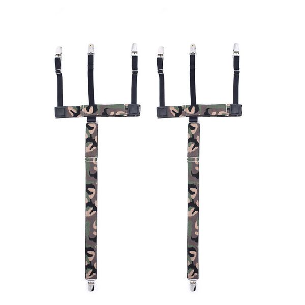 camouflage shirt stays tactical shirt stay holders for men elastic suspenders garters men's clothing accessories, Black;white 
camouflage shirt stays tactical shirt stay holders for men elastic suspenders garters men's clothing accessories, Black;white