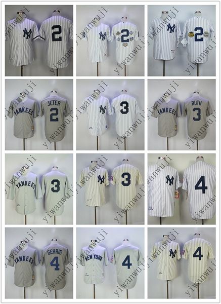 Whole ale yankee jer ey 2 jeter 3 ruth 4 lou gehrig cream white grey ba eball jer ey hirt titched
Whole ale yankee jer ey 2 jeter 3 ruth 4 lou gehrig cream white grey ba eball jer ey hirt titched