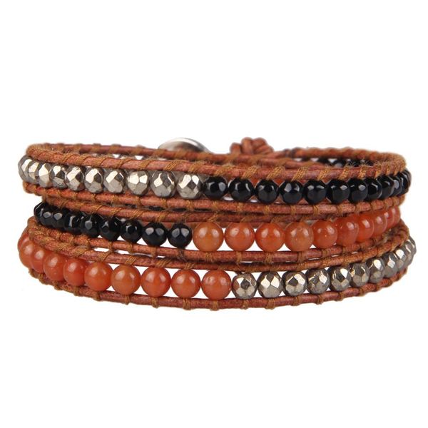 kelitch punk style 3 wrap strand bracelets created natural beads on leather bracelets handmade women men lucky jewelry, Golden;silver
kelitch punk style 3 wrap strand bracelets created natural beads on leather bracelets handmade women men lucky jewelry, Golden;silver