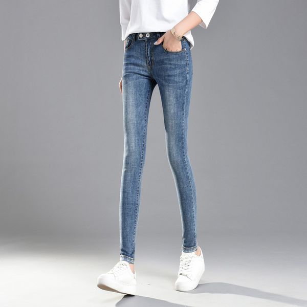 2019 spring and autumn high waist jeans women's new style korean-style online celebrity style slimming tight-fit skinny pants, Blue
2019 spring and autumn high waist jeans women's new style korean-style online celebrity style slimming tight-fit skinny pants, Blue