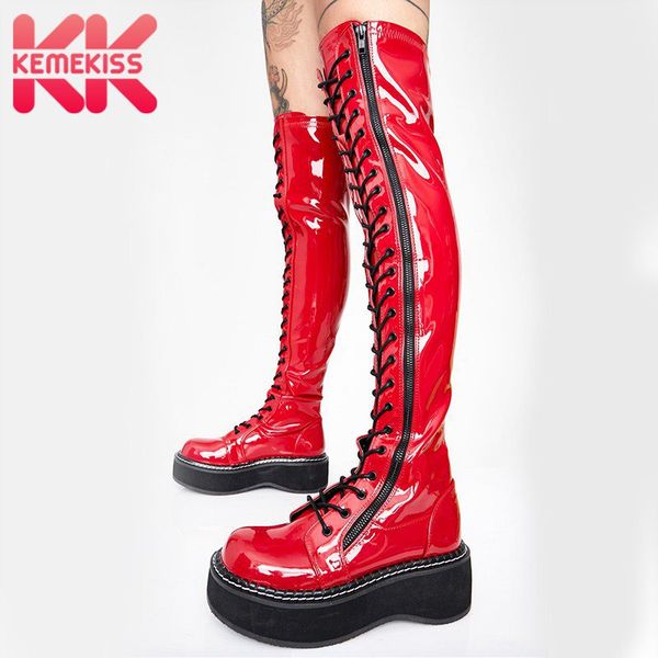 kemekiss women over the knee winter boots thick bottom zipper slim footwear cross strap fashion flat footwear plus size 35-45, Black
kemekiss women over the knee winter boots thick bottom zipper slim footwear cross strap fashion flat footwear plus size 35-45, Black