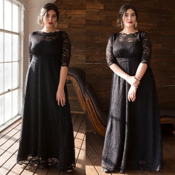 plus size lace evening dresses bateau neck half sleeves prom gowns with pocket a line floor length formal dress, Black;red
plus size lace evening dresses bateau neck half sleeves prom gowns with pocket a line floor length formal dress, Black;red