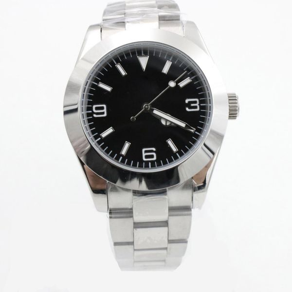 luxury mens watch exp style 40mm black dial automatic movement 316l stainless steel sapphire original folding buckle wrist watch, Slivery;brown
luxury mens watch exp style 40mm black dial automatic movement 316l stainless steel sapphire original folding buckle wrist watch, Slivery;brown