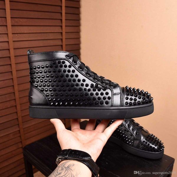 classic high red bottom sneakers shoes white black spikes genuine leather women,men casual walking prefect leisure flats eu 35-47
classic high red bottom sneakers shoes white black spikes genuine leather women,men casual walking prefect leisure flats eu 35-47