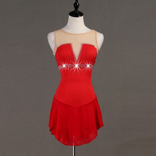 2019 figure skating dress sleeveless crystal custom figure skating dress woman kids girl ice woman, Black;red
2019 figure skating dress sleeveless crystal custom figure skating dress woman kids girl ice woman, Black;red