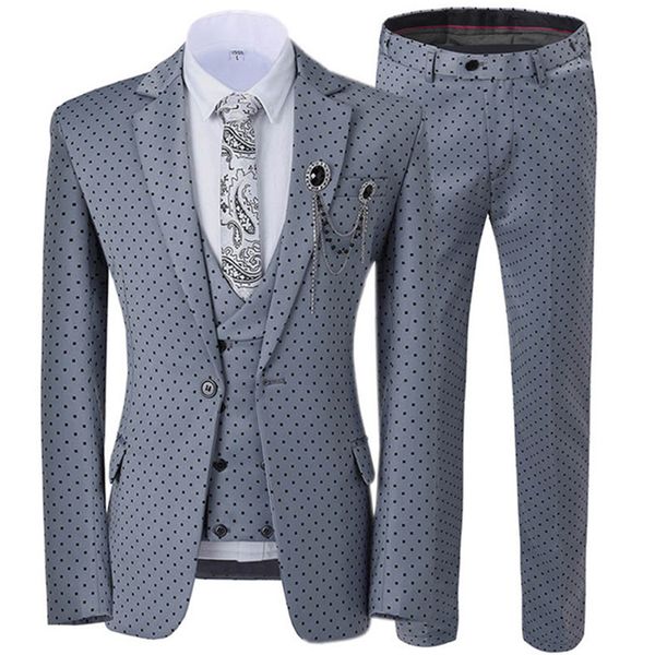men's suits & blazers 3 piece dots slim fit men for wedding notched lapel custom groom tuxedos man suit set jacket vest with pants fash, White;black
men's suits & blazers 3 piece dots slim fit men for wedding notched lapel custom groom tuxedos man suit set jacket vest with pants fash, White;black