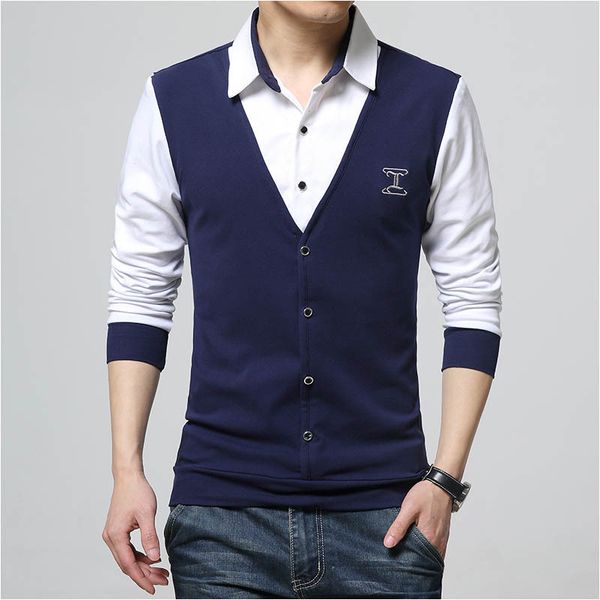 autumn fashion patch design men 's shirt t -shirt fake two long sleeve turn -down collar cotton t shirt, White;black
autumn fashion patch design men 's shirt t -shirt fake two long sleeve turn -down collar cotton t shirt, White;black