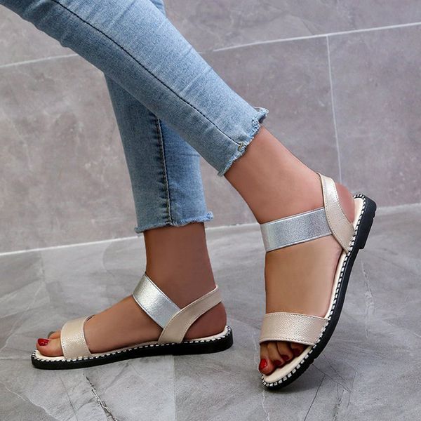 women summer sandals female slip-on back strap shoes woman rivets mixed colors flat ladies open toe beach women gladiator 2020, Black
women summer sandals female slip-on back strap shoes woman rivets mixed colors flat ladies open toe beach women gladiator 2020, Black