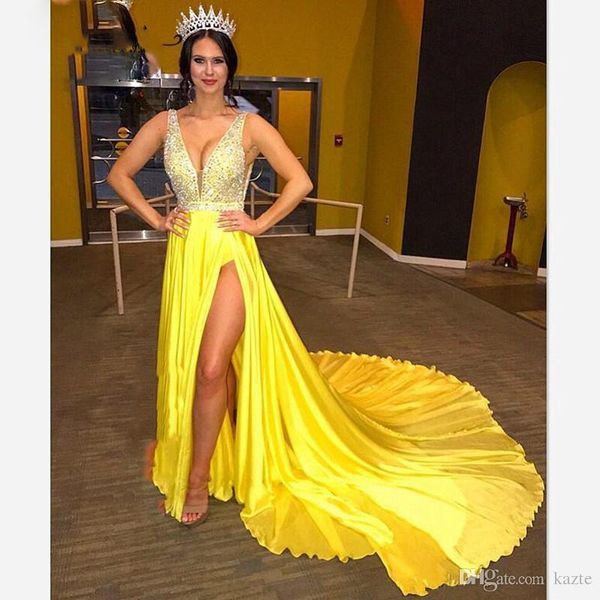 gorgeous beaded prom dresses v neck split formal evening gowns sweep train luxury party gowns custom made plus size, Black
gorgeous beaded prom dresses v neck split formal evening gowns sweep train luxury party gowns custom made plus size, Black