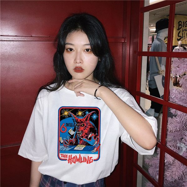 the howling print vintage new summer women tshirt short sleeve let's summer demons graphic harajuku tumblr t shirt women' clothes, White
the howling print vintage new summer women tshirt short sleeve let's summer demons graphic harajuku tumblr t shirt women' clothes, White