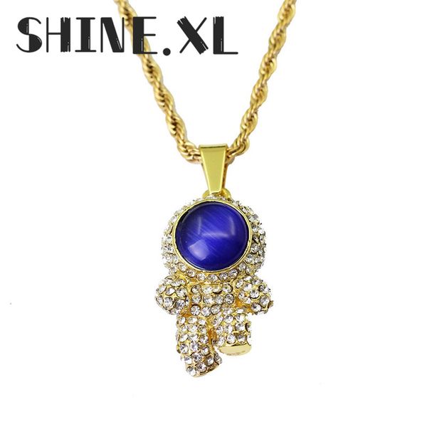 luxury design mens jewelry sapphire astronaut pendant necklace iced out full rhinestone with stainless steel rope chain, Silver
luxury design mens jewelry sapphire astronaut pendant necklace iced out full rhinestone with stainless steel rope chain, Silver