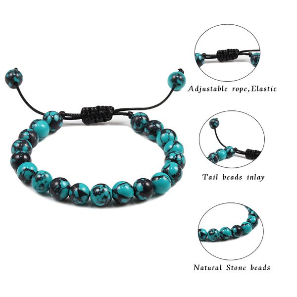 adjustable blue turquoises braided rope bracelet women men natural buddha bead yoga weave bracelets jewelry male pulseira, Black
adjustable blue turquoises braided rope bracelet women men natural buddha bead yoga weave bracelets jewelry male pulseira, Black