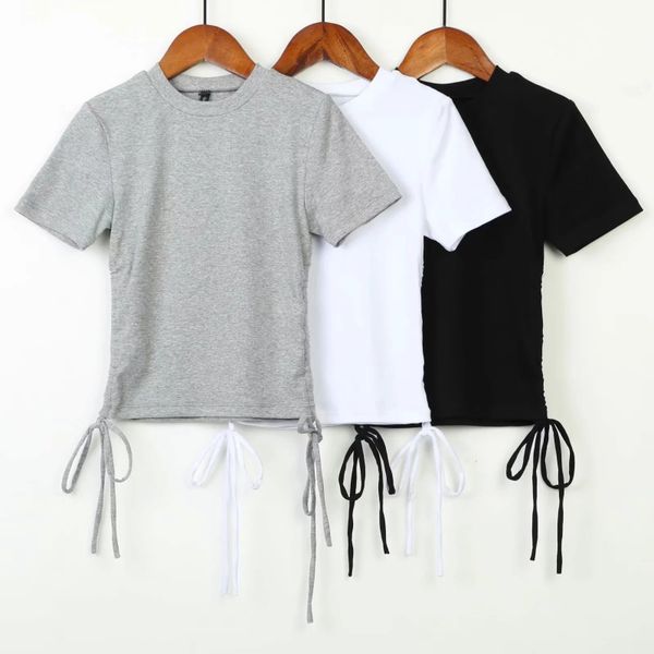 show hilum female summer new movement render unlined upper garment of pure color with draw string short sleeve t-shirt, White;red
show hilum female summer new movement render unlined upper garment of pure color with draw string short sleeve t-shirt, White;red
