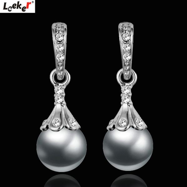 leeker women vintage wedding jewelry gray white imitation pearl earrings female drop earings 754 lk9, Silver
leeker women vintage wedding jewelry gray white imitation pearl earrings female drop earings 754 lk9, Silver