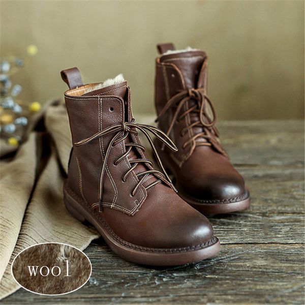 british retro genuine leather short tube flat leather ankle boots women autumn and winter 100% natural wool fur snow boots, Black
british retro genuine leather short tube flat leather ankle boots women autumn and winter 100% natural wool fur snow boots, Black