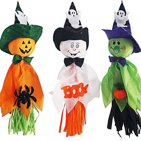 3 Styles Ghost House Halloween Decoration Hanging Props Ghost Pull Flowers Halloween Pumpkin Decorations Party Supplies B225