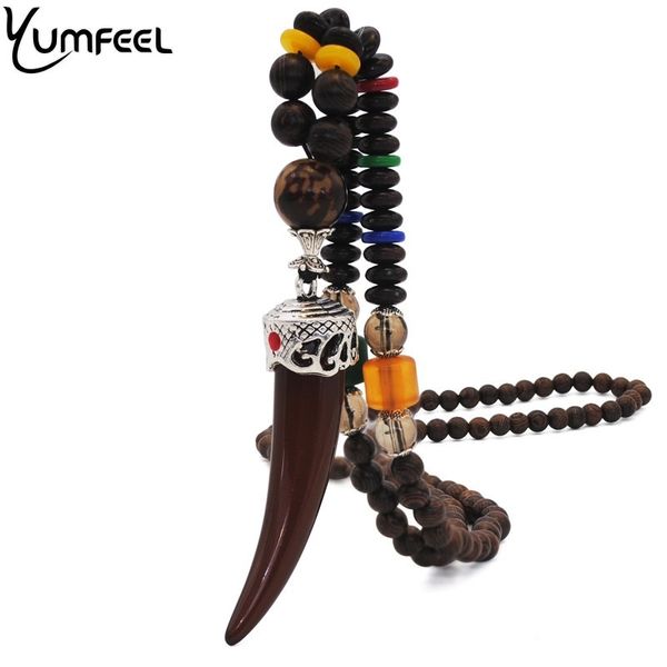 yumfeel nepal buddhist mala wood beads necklaces ethnic horn long statement pendants necklace for women men, Silver
yumfeel nepal buddhist mala wood beads necklaces ethnic horn long statement pendants necklace for women men, Silver
