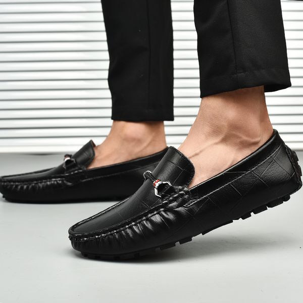 genuine leather men leisure shoes british style slip on fashion soft-soled comfortable driving shoes men's loafer men, Black
genuine leather men leisure shoes british style slip on fashion soft-soled comfortable driving shoes men's loafer men, Black