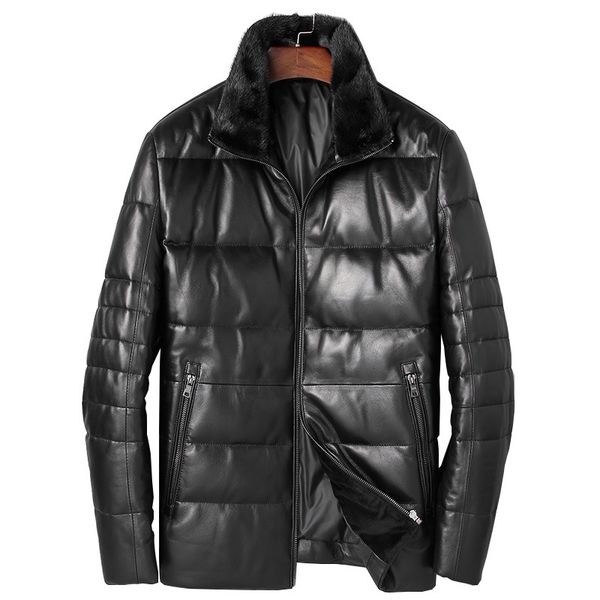 winter genuine leather jacket men warm sheepskin coat real collar down cotton jackets veste cuir homme 81c7165, Black
winter genuine leather jacket men warm sheepskin coat real collar down cotton jackets veste cuir homme 81c7165, Black