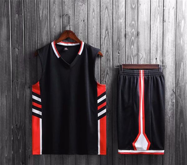 new style basketball uniform sets sports jersey for men 31, Black;red 
new style basketball uniform sets sports jersey for men 31, Black;red