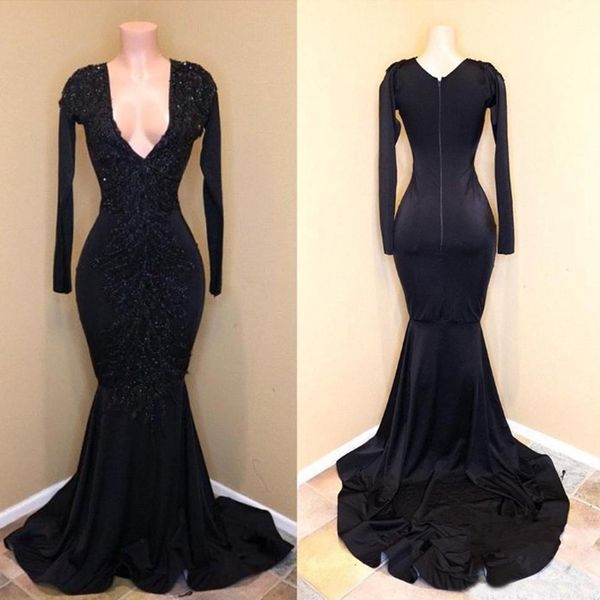 elegant black african mermaid prom dresses 2019 long sleeves deep v neck zipper sequins shiny black formal evening gowns
elegant black african mermaid prom dresses 2019 long sleeves deep v neck zipper sequins shiny black formal evening gowns