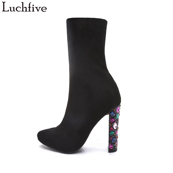 luchfive colorful jeweled high heel sheep suede short boots for woman round toe short plush spring winter runway shoes woman, Black
luchfive colorful jeweled high heel sheep suede short boots for woman round toe short plush spring winter runway shoes woman, Black