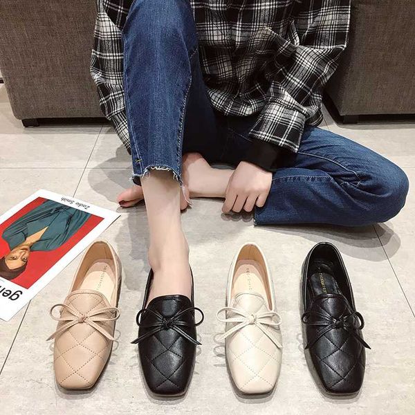 fashion new spring women's flat shoes solid color square head bow classic elegant daily lightweight women's casual shoes u25-40, Black
fashion new spring women's flat shoes solid color square head bow classic elegant daily lightweight women's casual shoes u25-40, Black
