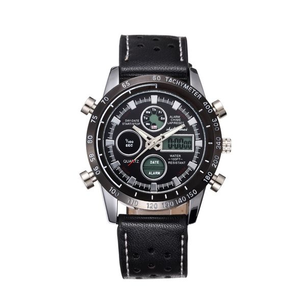 digital man watch bracelet stainless steel smart watches quartz luxury watches digital clock, Slivery;brown