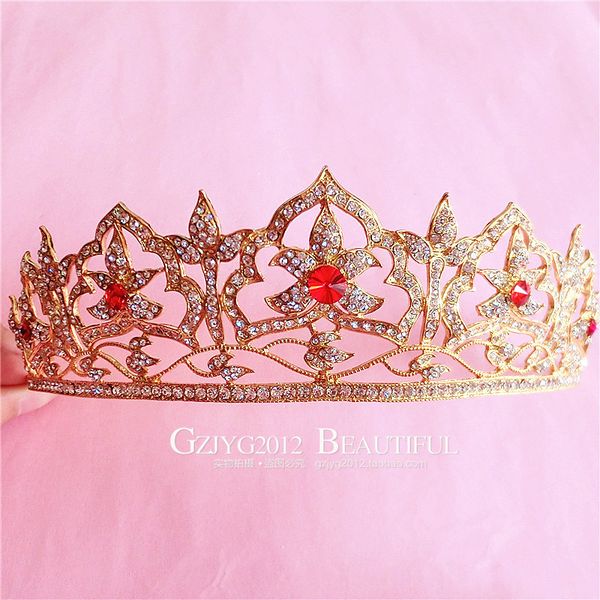 baroque gorgeous vintage red rhinestone tiara golden crown bridal hair accessories wedding accessories wedding jewelry, Golden;white
baroque gorgeous vintage red rhinestone tiara golden crown bridal hair accessories wedding accessories wedding jewelry, Golden;white
