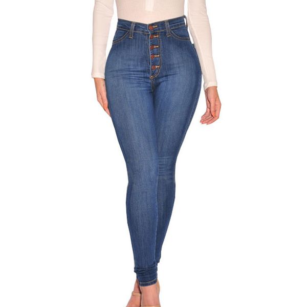 women solid long jeans oversized 2020 autumn elastic skinny pencil pants high waist button demin with pockets vaqueros mujer, Blue
women solid long jeans oversized 2020 autumn elastic skinny pencil pants high waist button demin with pockets vaqueros mujer, Blue