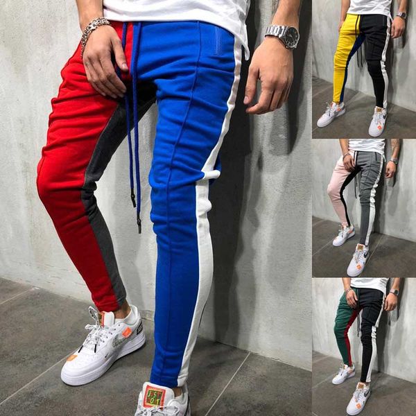 2018 patchwork fitness joggers men's hip hop sweatpants male high street hip long trousers color matching harem pants sweatpant, Black
2018 patchwork fitness joggers men's hip hop sweatpants male high street hip long trousers color matching harem pants sweatpant, Black