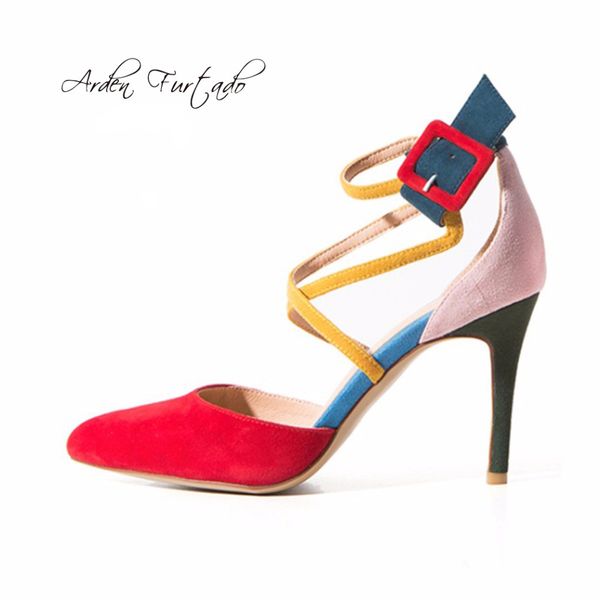 arden furtad 2017 fashion high-heeled shoes thin heels stiletto pointed toe women's shoes suede sandals ankle strap women pumps, Black
arden furtad 2017 fashion high-heeled shoes thin heels stiletto pointed toe women's shoes suede sandals ankle strap women pumps, Black