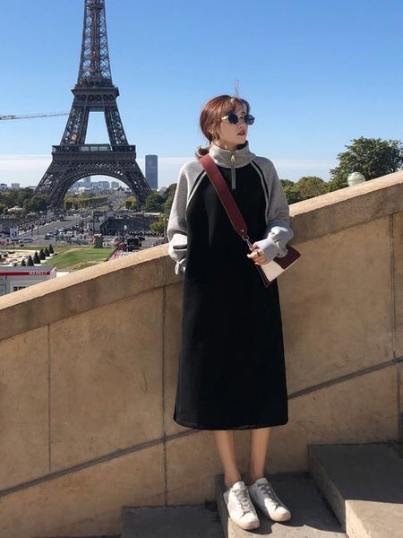 hoodie 2018 new style women's laziness-style korean-style loose-fit plus velvet jacket mid-length over-the-knee hoodie skir, Black
hoodie 2018 new style women's laziness-style korean-style loose-fit plus velvet jacket mid-length over-the-knee hoodie skir, Black