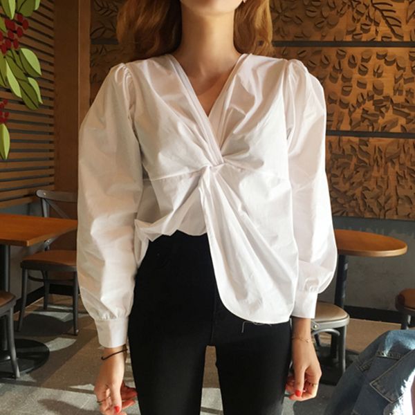 spring new 2020 women shirts korean style cotton wild ladies blouses and v-neck solid color long sleeve v856, White
spring new 2020 women shirts korean style cotton wild ladies blouses and v-neck solid color long sleeve v856, White