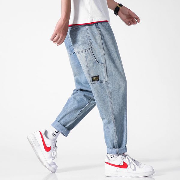 2019 summer new style large size capri jeans men's korean-style loose-fit fashion solid color cowboy casual pants, Blue
2019 summer new style large size capri jeans men's korean-style loose-fit fashion solid color cowboy casual pants, Blue