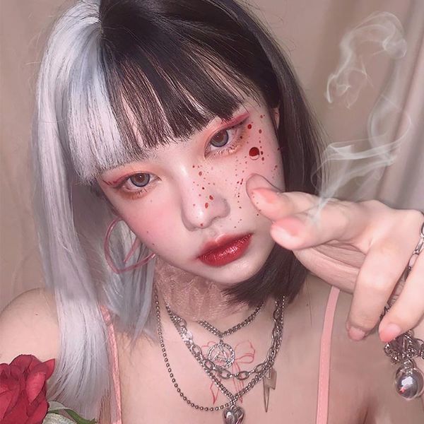 lolita female short hair air bangs cute natural black and white color matching fiber high temperature resistant synthetic wig
lolita female short hair air bangs cute natural black and white color matching fiber high temperature resistant synthetic wig
