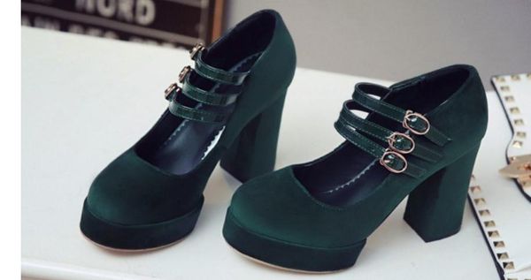 2019 suede women's shoes in spring and autumn with new style high heel coarse heel round head, Black
2019 suede women's shoes in spring and autumn with new style high heel coarse heel round head, Black