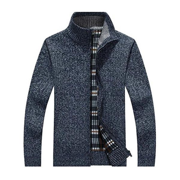 new fashion men's full zipper stand collar leisure knit sweater coat cardigan outwear, White;black
new fashion men's full zipper stand collar leisure knit sweater coat cardigan outwear, White;black