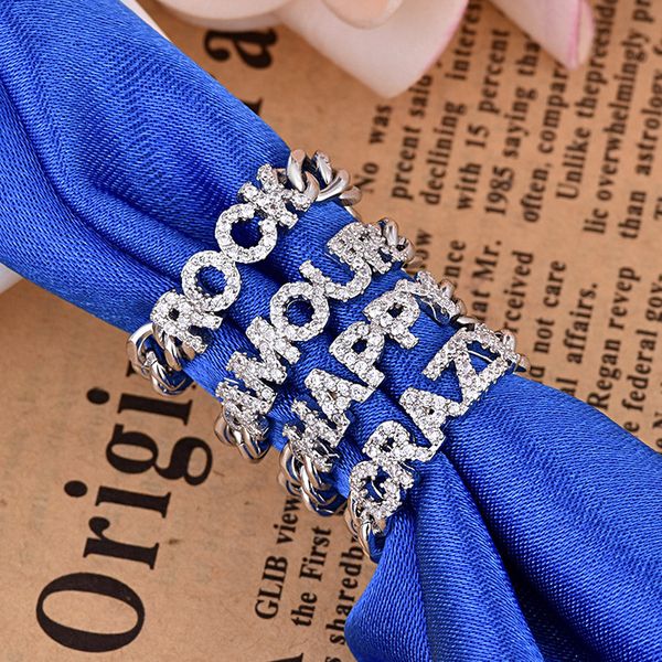 amour letter ring with zircon soft ring simple fashion original silver color personality temperament female couple ring jewelry zk40 
amour letter ring with zircon soft ring simple fashion original silver color personality temperament female couple ring jewelry zk40
