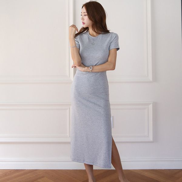 maxi t shirt dress women summer beach slim casual bodycon basics long dresses robe, Black;gray
maxi t shirt dress women summer beach slim casual bodycon basics long dresses robe, Black;gray