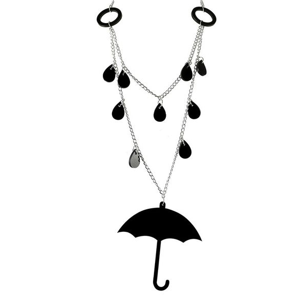 2020 new women black water drop umbrella dangle necklace simple fashion pendant necklace for girl festival jewelry gifts schmuck, Silver
2020 new women black water drop umbrella dangle necklace simple fashion pendant necklace for girl festival jewelry gifts schmuck, Silver