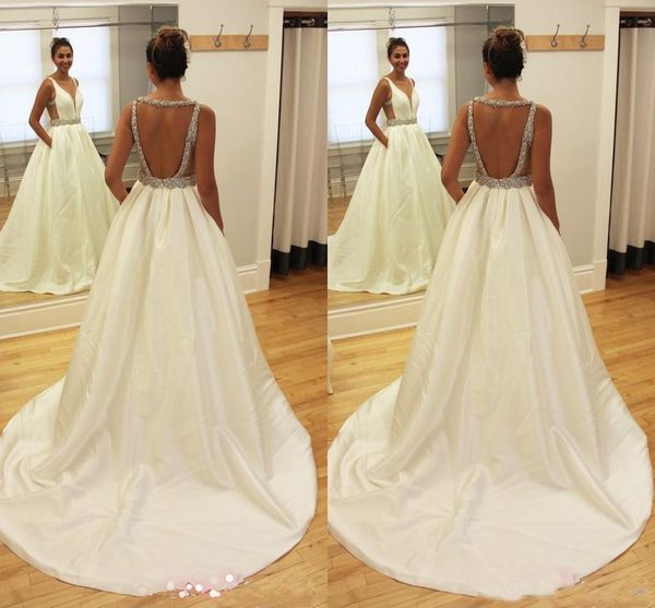 2019 Latest Design Deep V Neck Arabic A-line Wedding Dresses Backless Satin Beaded Bridal Wedding Gowns Hochzeitskleid Robe De Mariee
2019 Latest Design Deep V Neck Arabic A-line Wedding Dresses Backless Satin Beaded Bridal Wedding Gowns Hochzeitskleid Robe De Mariee